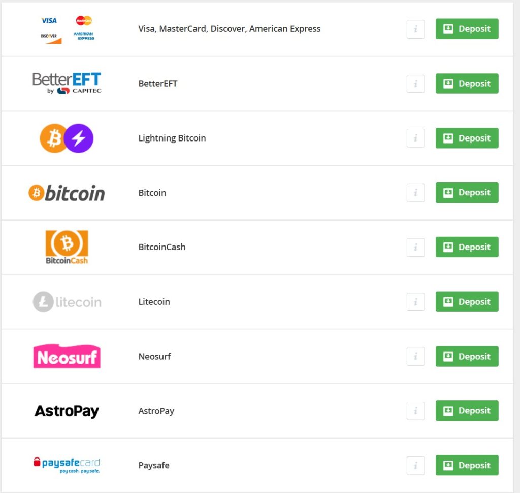payment methods
