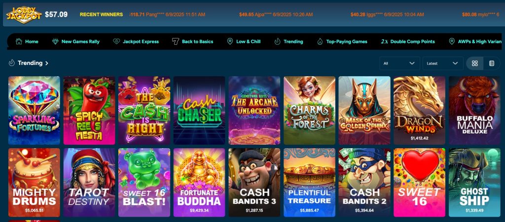 sloto cash casino trending games