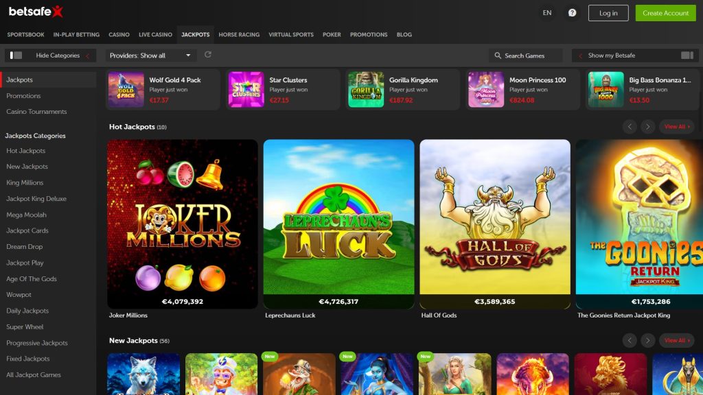 betsafe jackpots