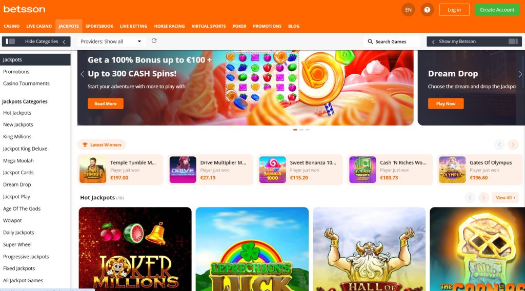 betsson jackpots