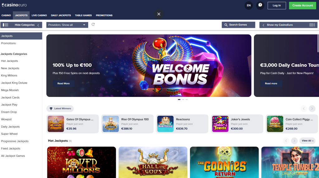 casino euro jackpots