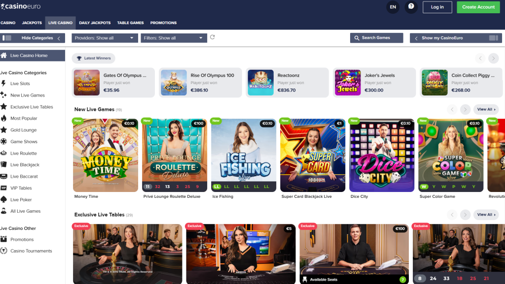 casino euro live casino