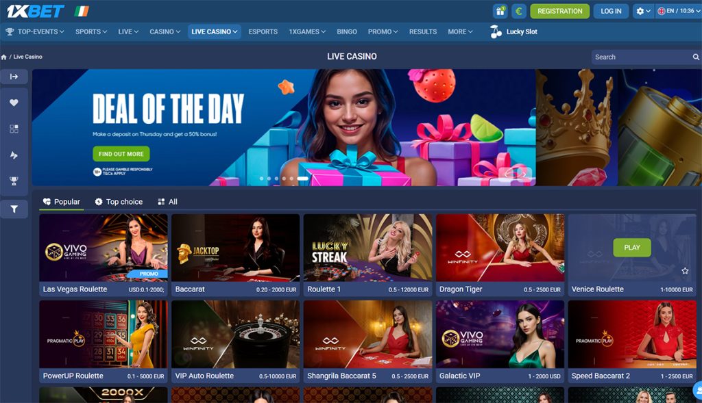 1xbet live casino